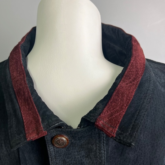 Vintage Global Identity G-III Suede Coat Blue and Burgundy Size 4X - Picture 2 of 16